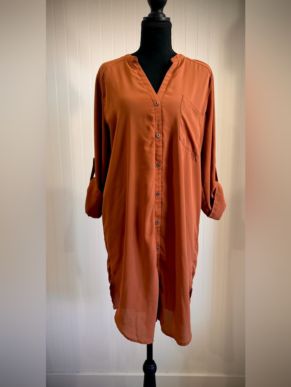 Forever 21 Rust-Tone Button Front shirt dress